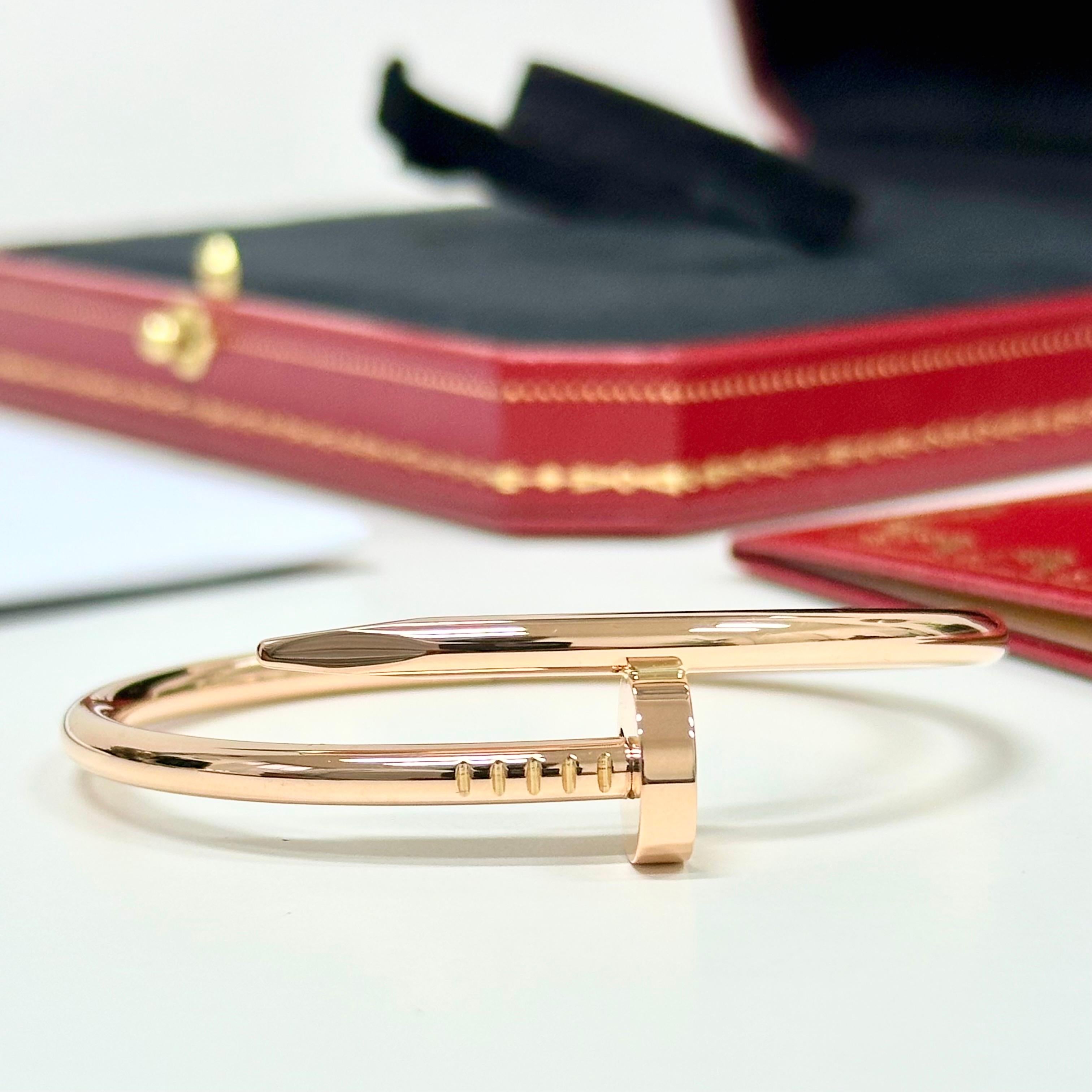 Cartier Just Un Clou Bracelet Taille 15 Or Rose en vente 9