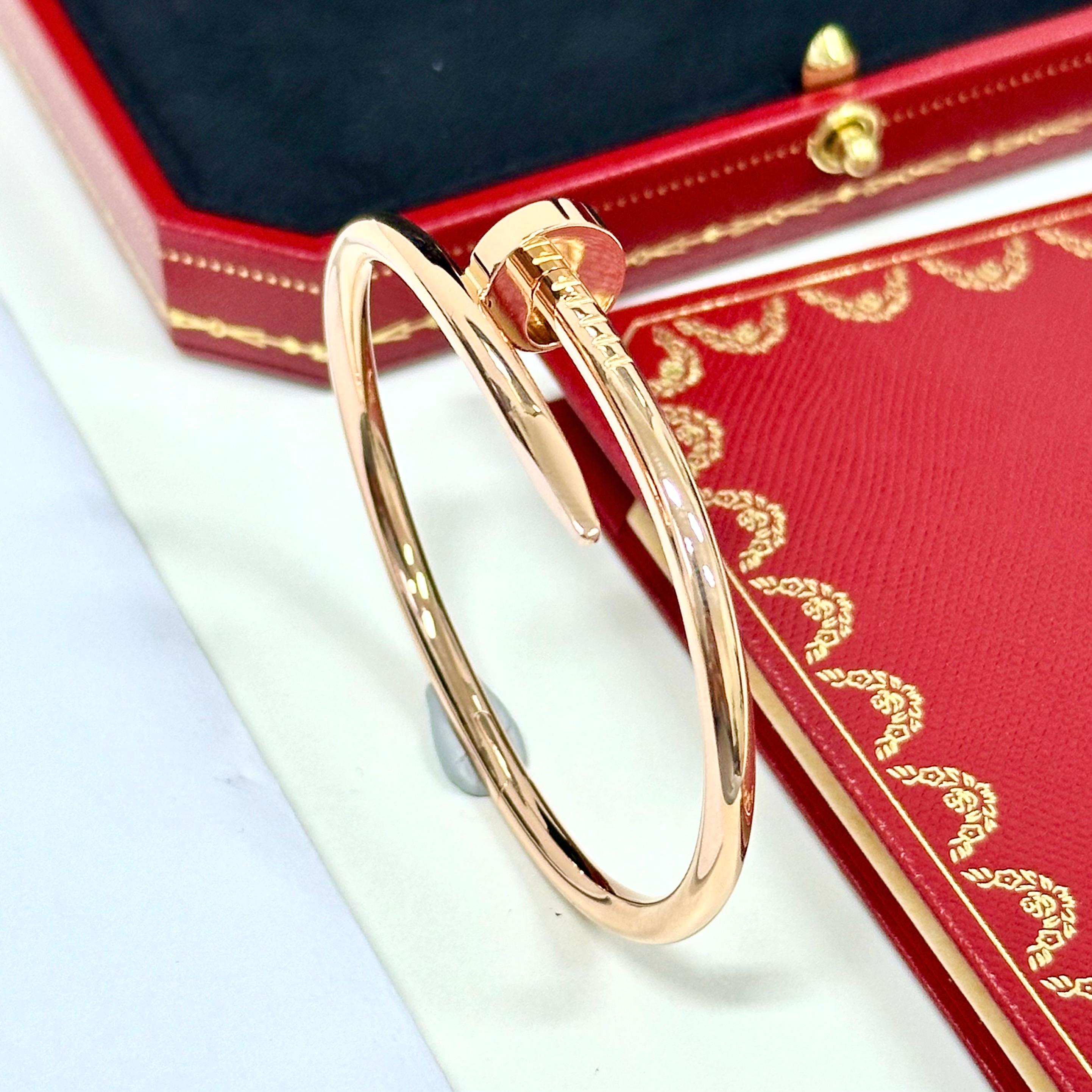 Cartier Just Un Clou Bracelet Taille 15 Or Rose en vente 1