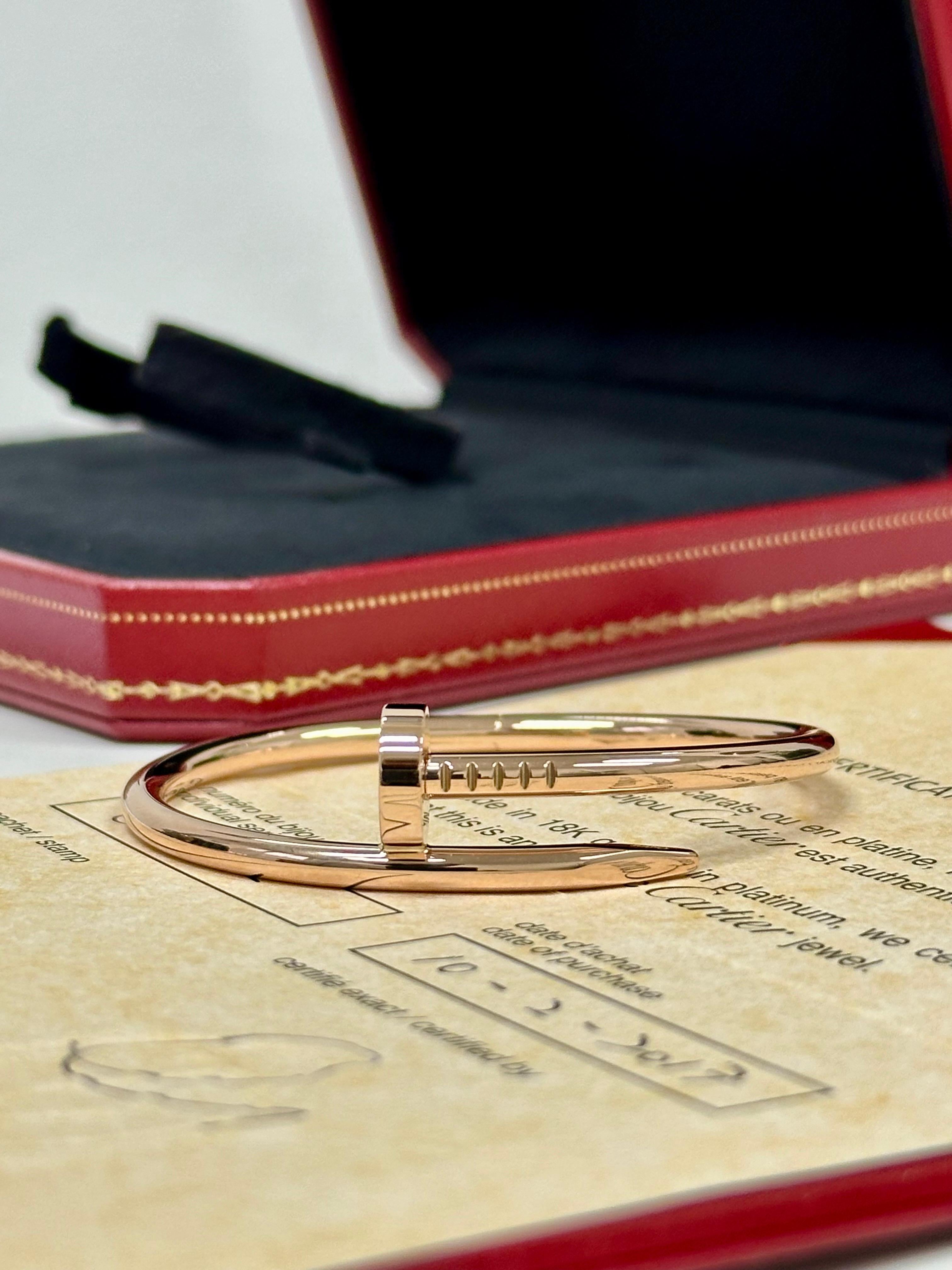 Cartier Just Un Clou Bracelet Taille 15 Or Rose en vente 3