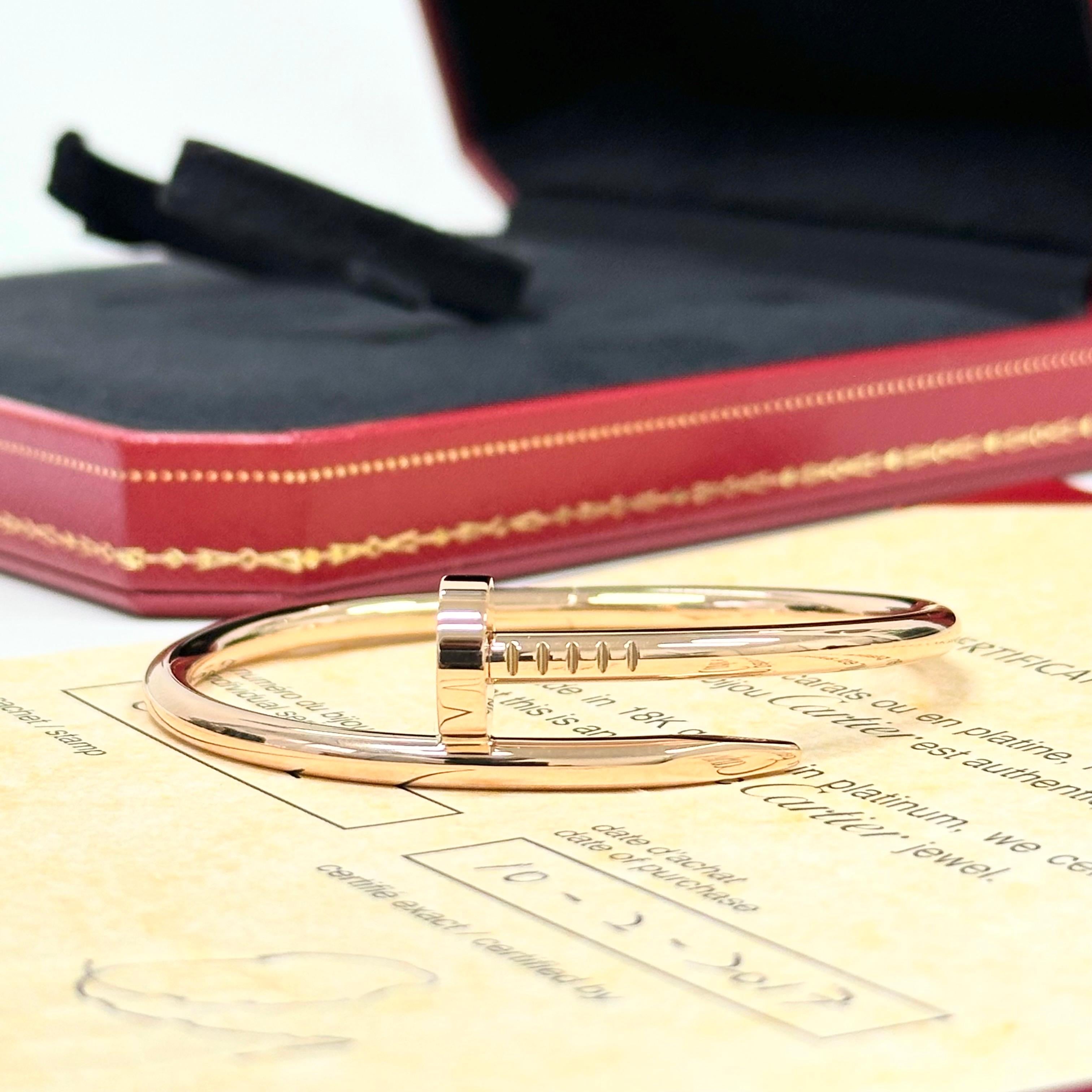 Cartier Just Un Clou Bracelet Taille 15 Or Rose en vente 4