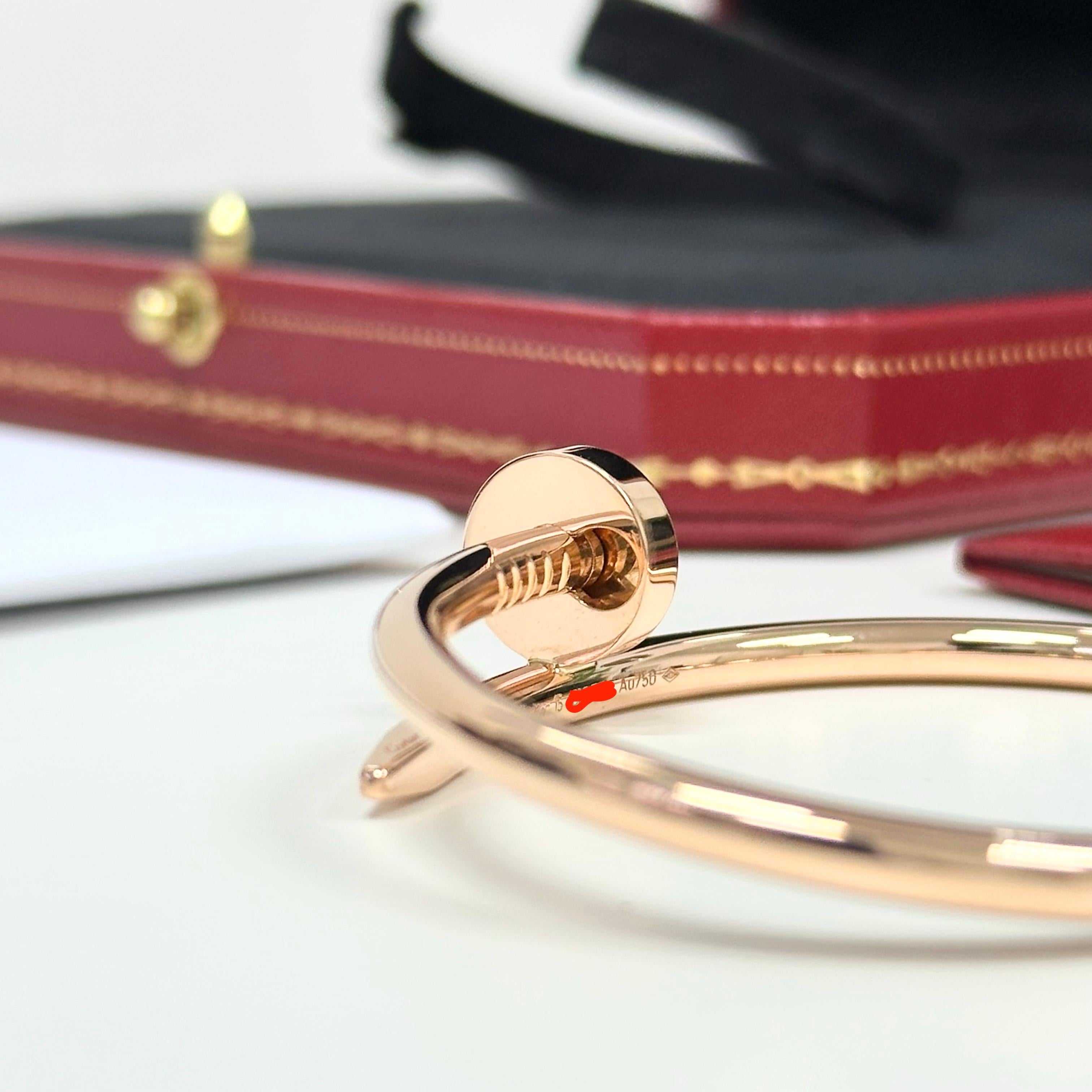 Cartier Just Un Clou Bracelet Taille 15 Or Rose en vente 5