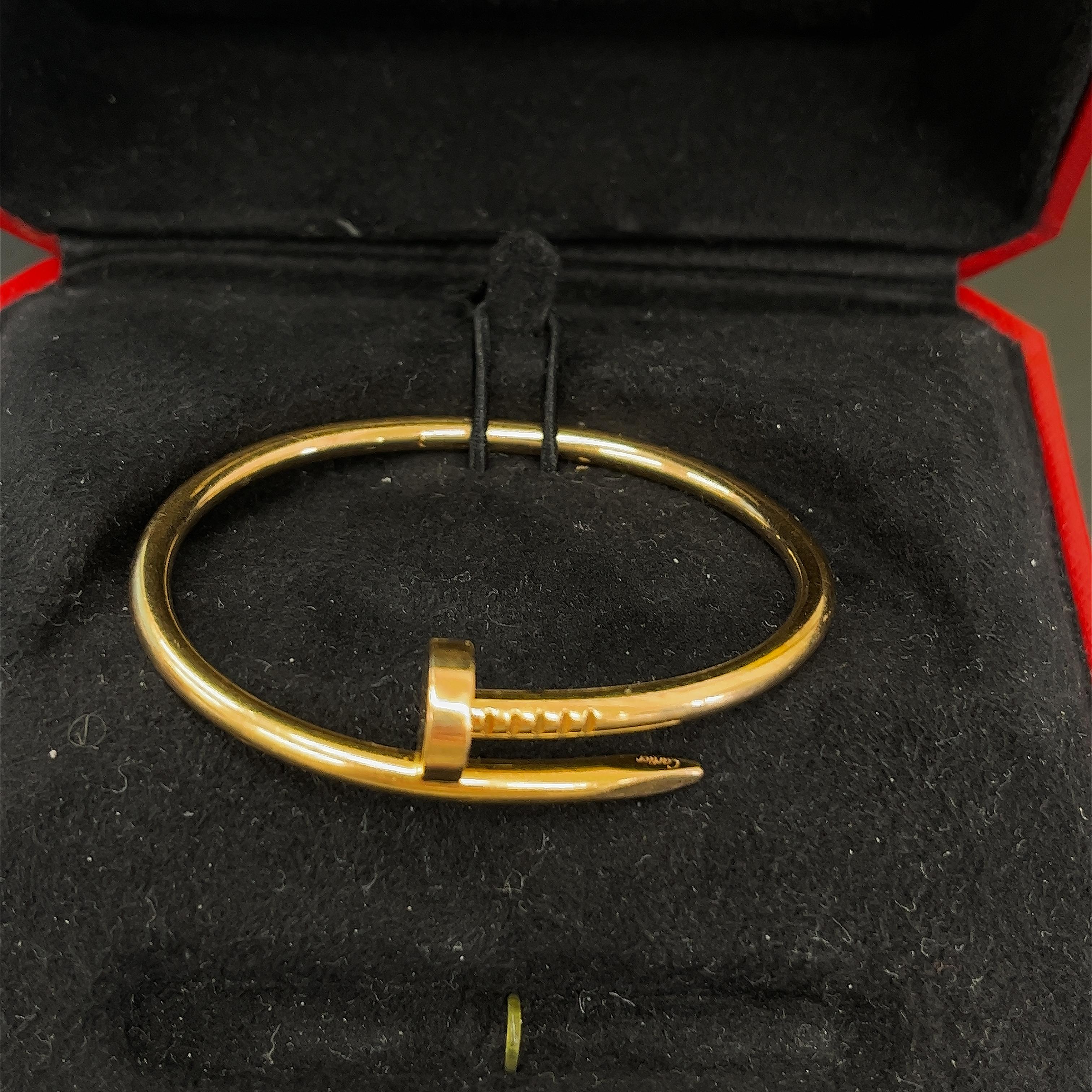 Cartier Just Un Clou Pulsera de clavos talla 16 en oro rosa de 18 ct en Excelente Estado en London, GB