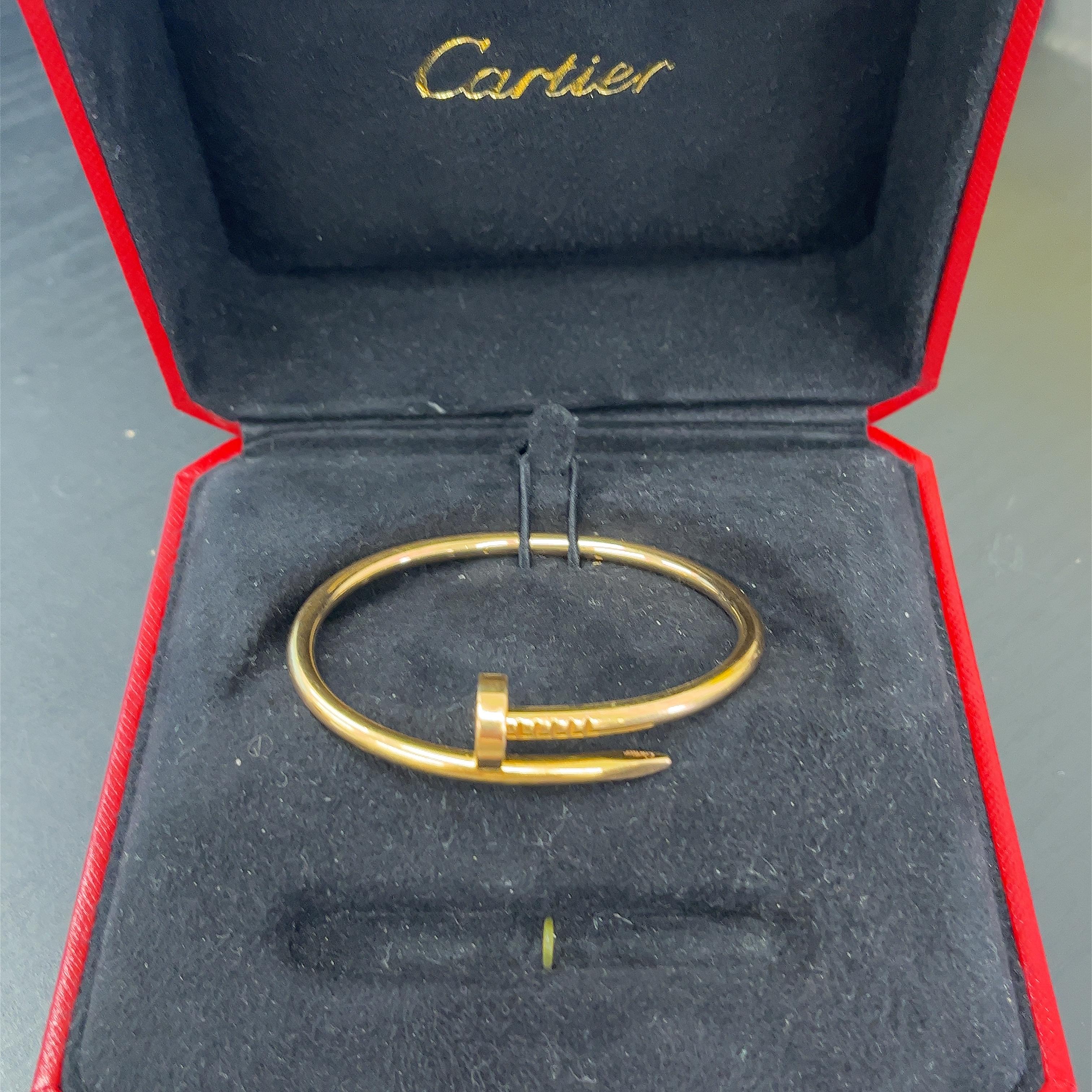 De las mujeres Cartier Just Un Clou Pulsera de clavos talla 16 en oro rosa de 18 ct