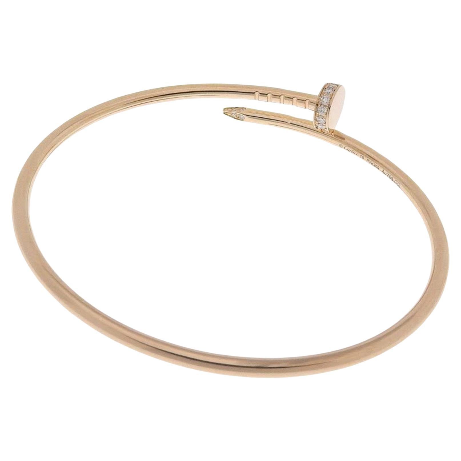 Cartier Just Uncle SM Diamond Bangle in 18K Pink Gold For Sale
