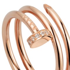 Cartier Juste Un Clou 0.08ct 14 Brilliant Double Diamonds Ring Rose Gold