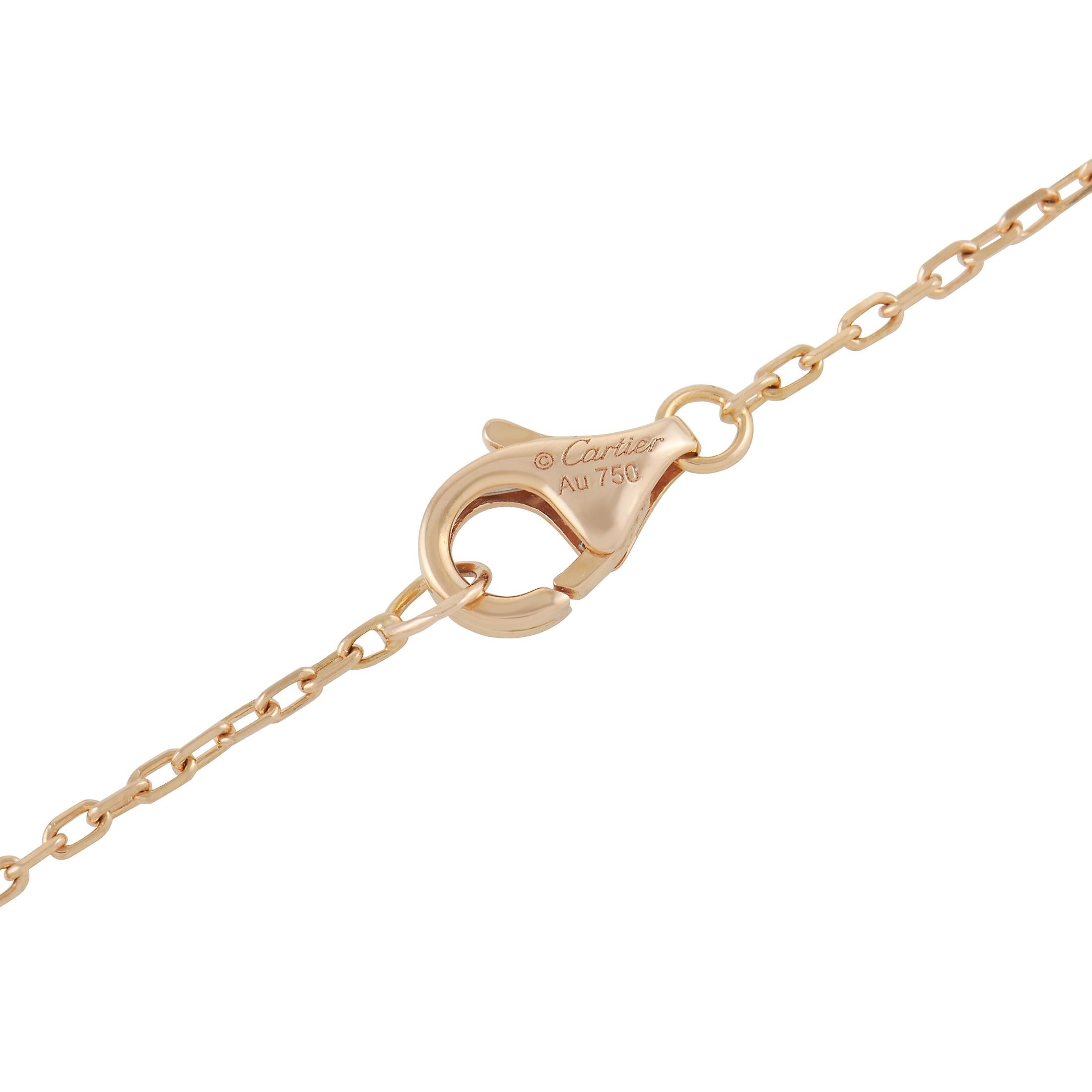 Round Cut Cartier Juste un Clou 0.38 Ct Diamond 18K Rose Gold Pendant Necklace