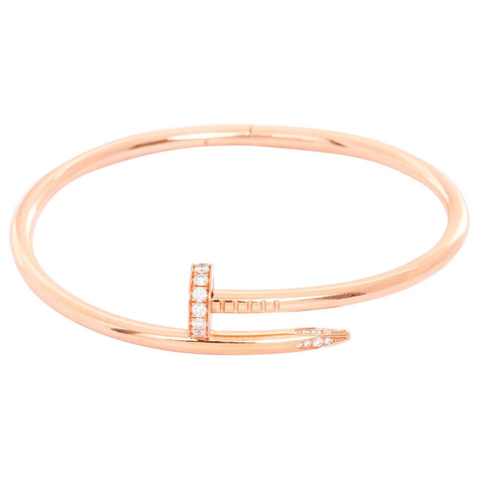 Cartier Juste Un Clou 18 Karat Pink Gold and Pave Diamond Bracelet at ...