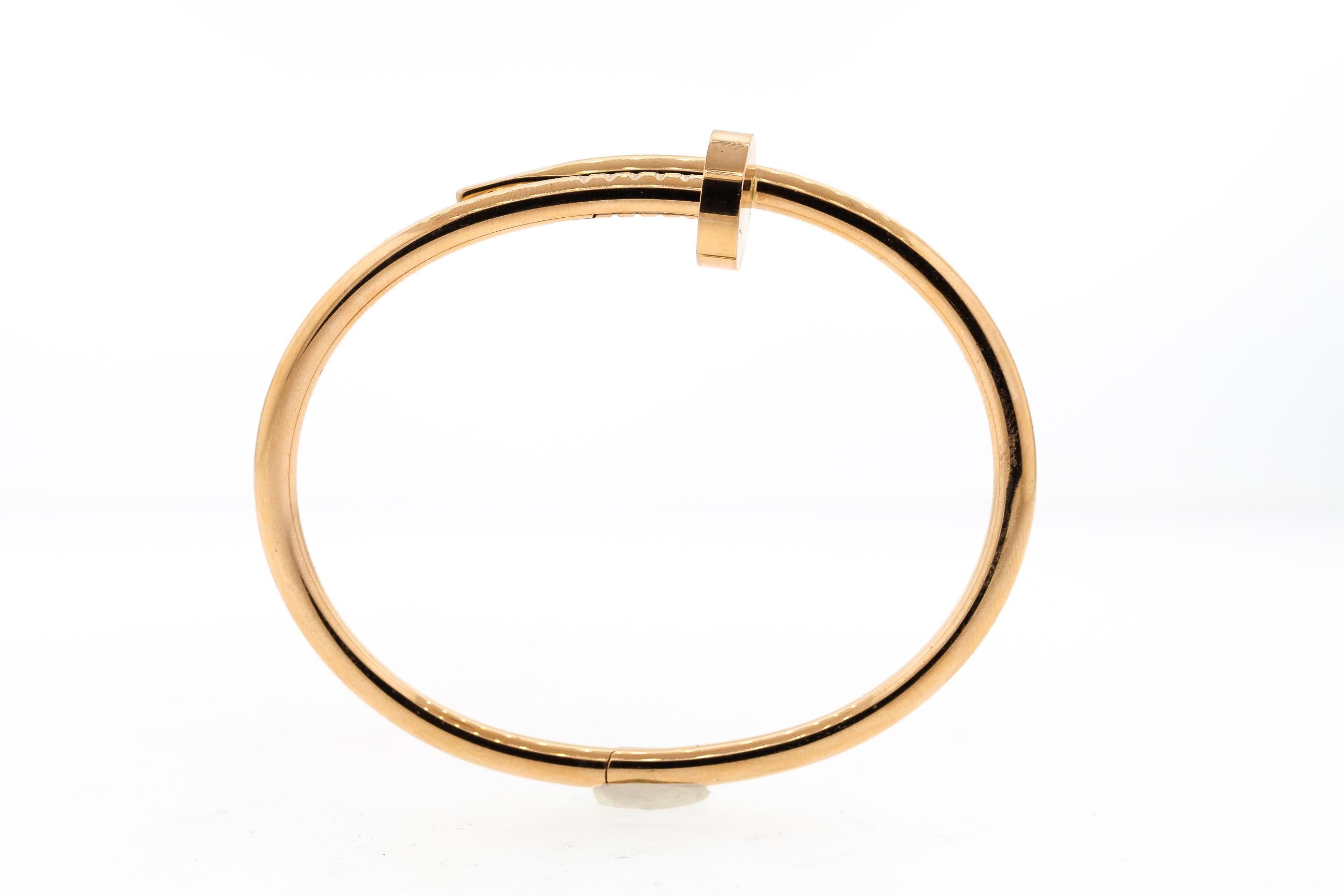 Cartier Juste Un Clou 18 Karat Rose Gold Nail Bracelet In Excellent Condition In New York, NY