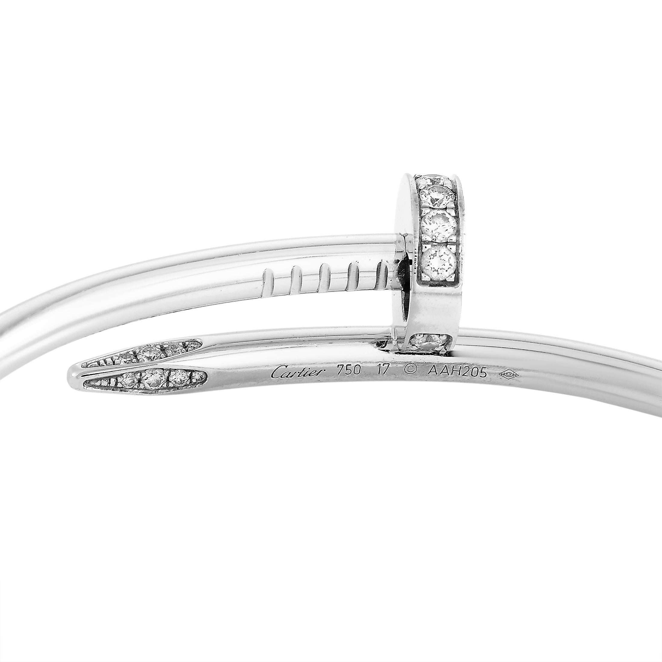cartier nail bracelet white gold with diamonds