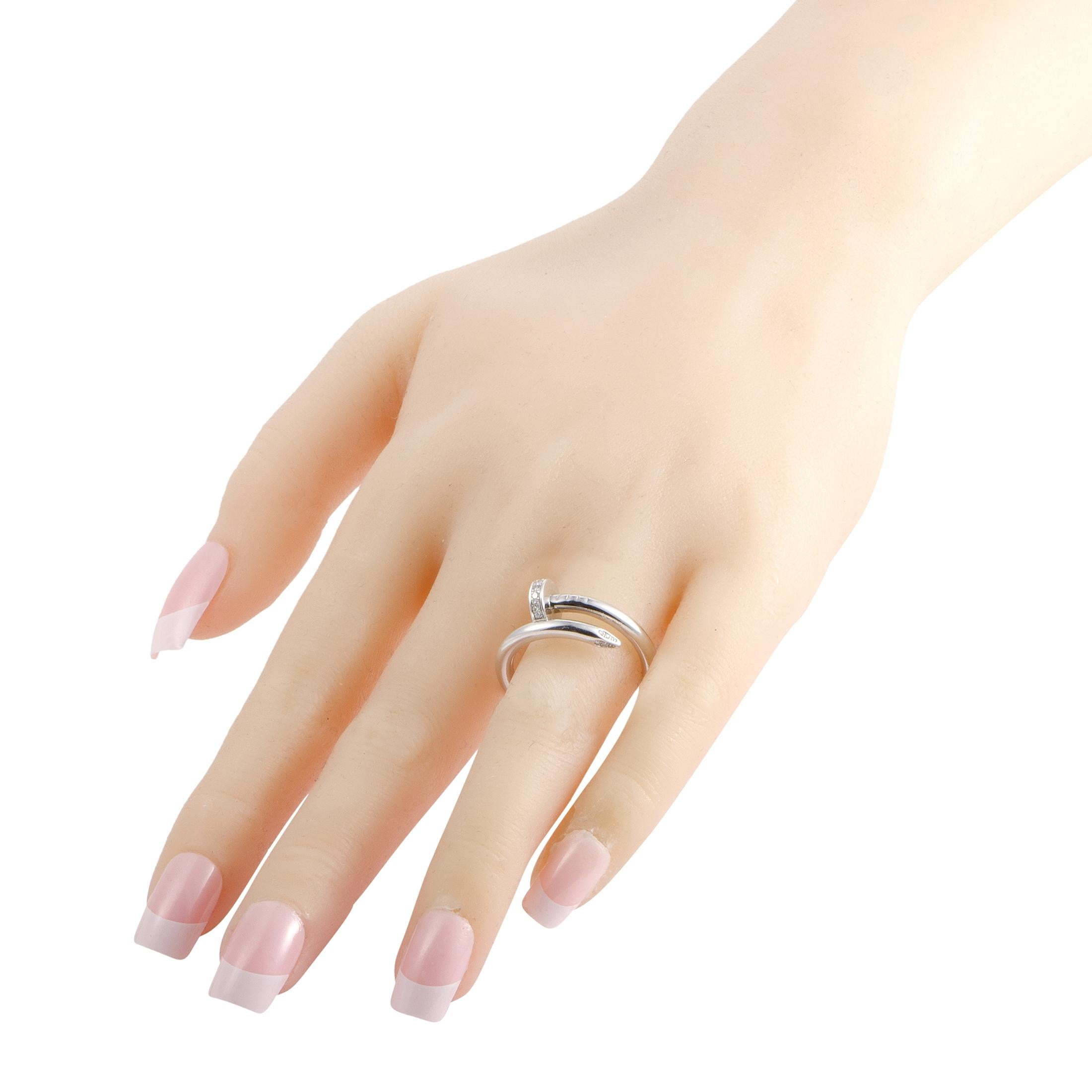 white gold nail ring