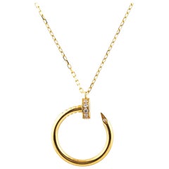 Cartier Juste Un Clou 18 Karat Yellow Gold Diamond Pendant Necklace