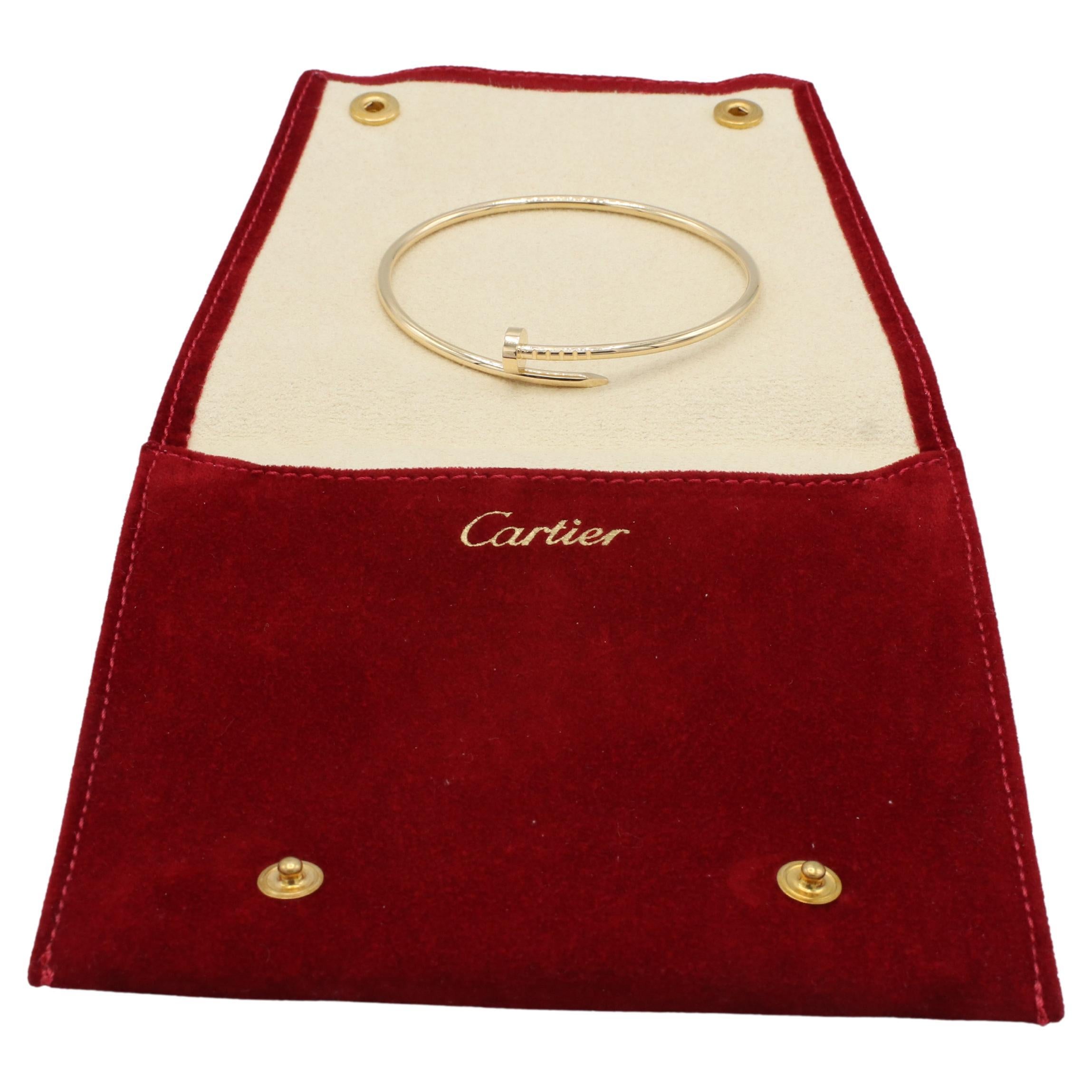 Modern Cartier Juste Un Clou 18 Karat Yellow Gold Nail Bracelet Small Model Size 17