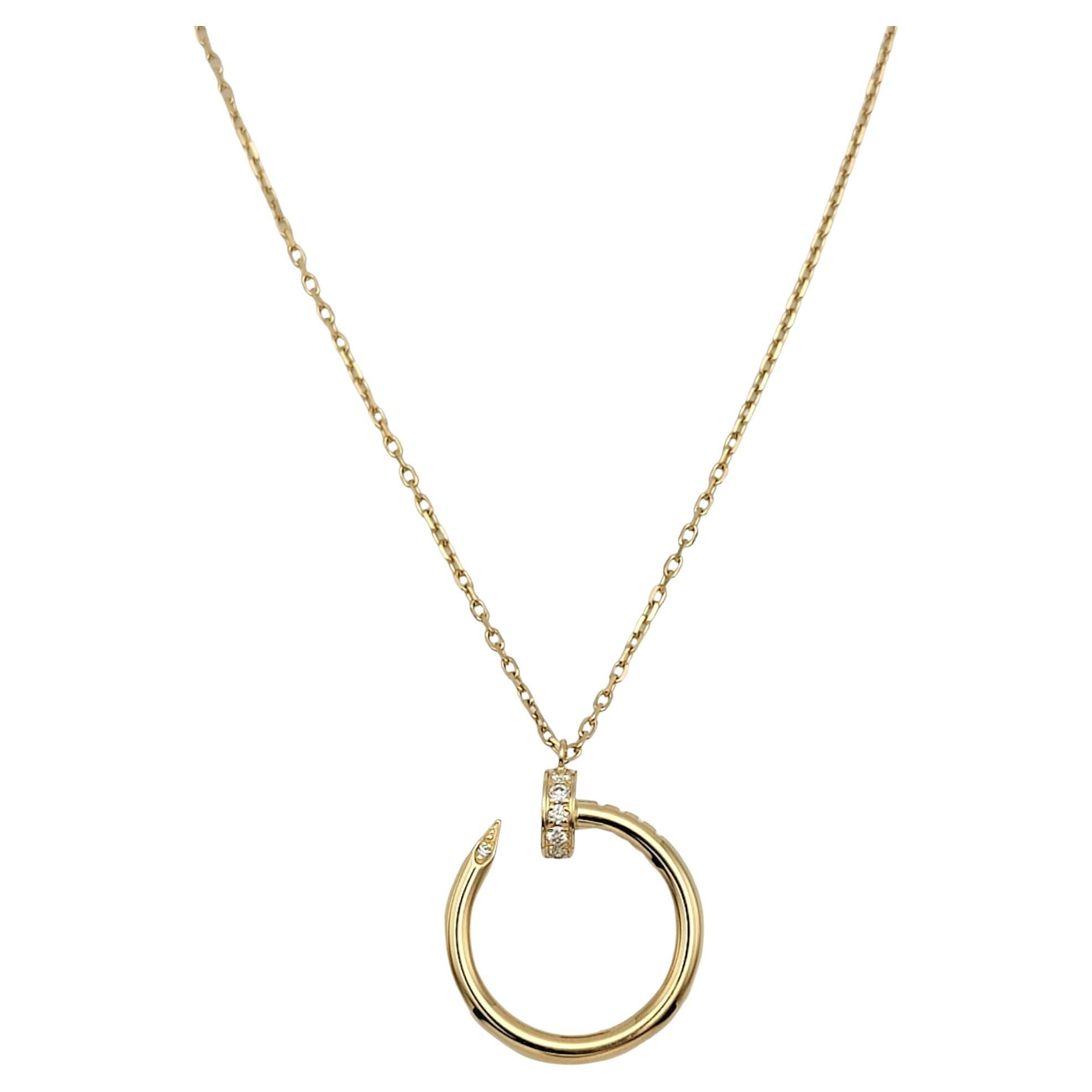 Iconic Juste un Clou pendant necklace from esteemed jeweler, Cartier. Cartier is a French high-end luxury goods conglomerate that designs, manufactures, distributes, and sells jewelry, leather goods, and watches. It was founded by Louis-François