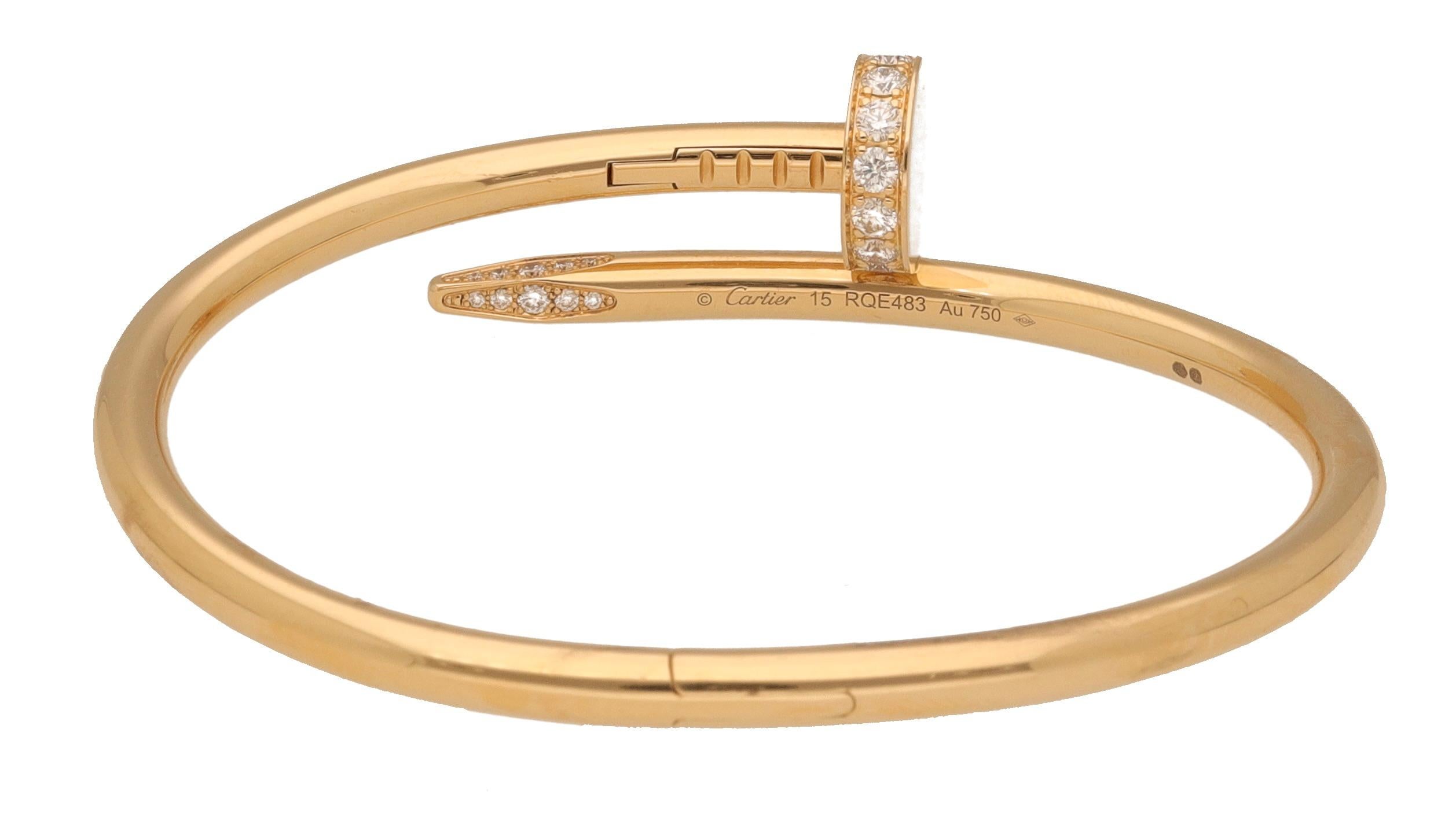 Cartier Juste Un Clou 18 Kt. yellow Gold Diamond Bracelet In Excellent Condition In Rome, IT