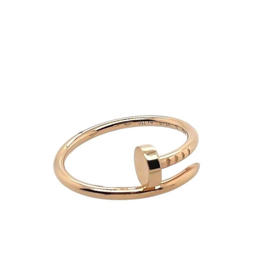 Cartier Juste un Clou 18ct rose Gold Ring Small Model Size 55 In Excellent Condition In Brisbane, AU
