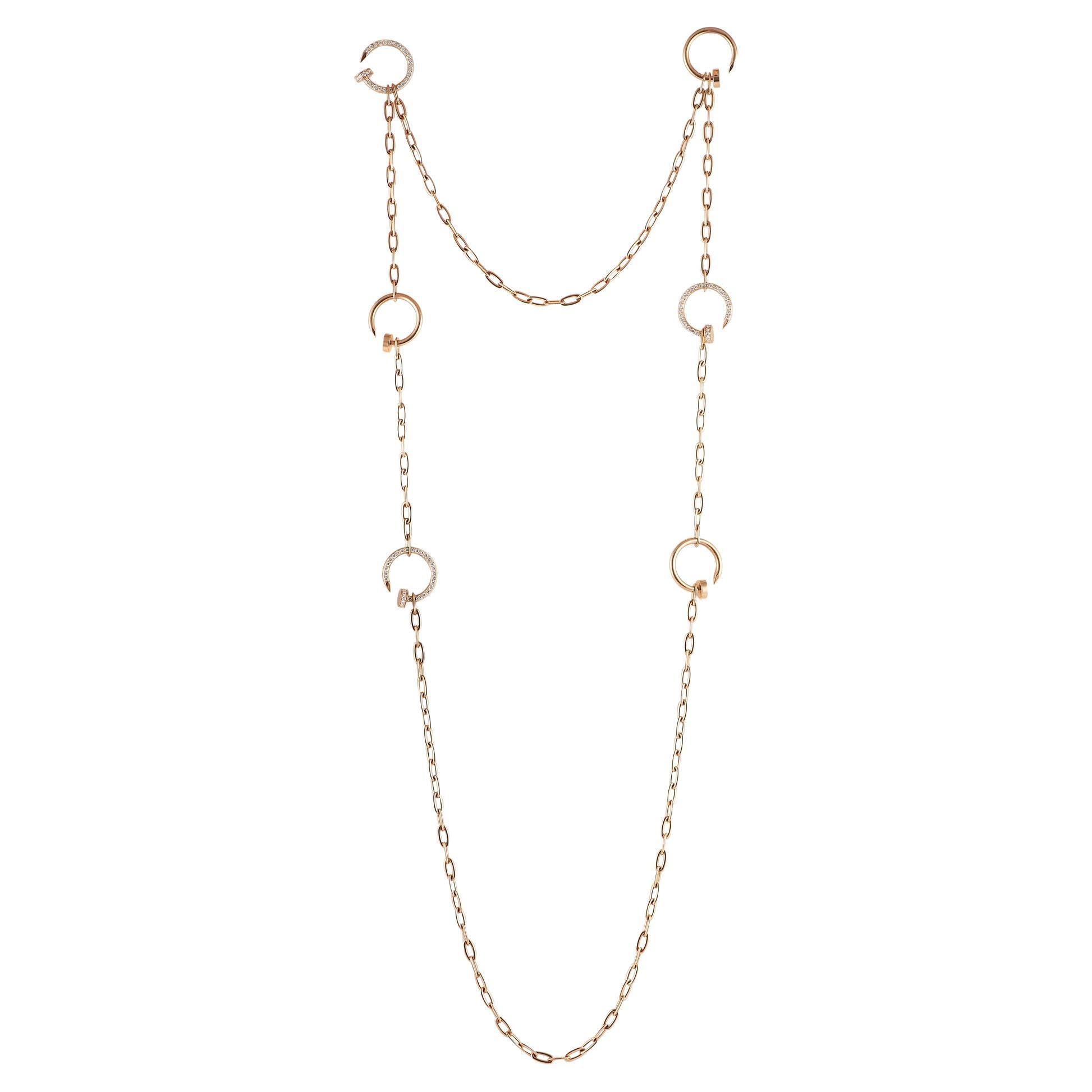 Cartier Juste Un Clou 18k Rose Gold 1.19ct Diamond Necklace