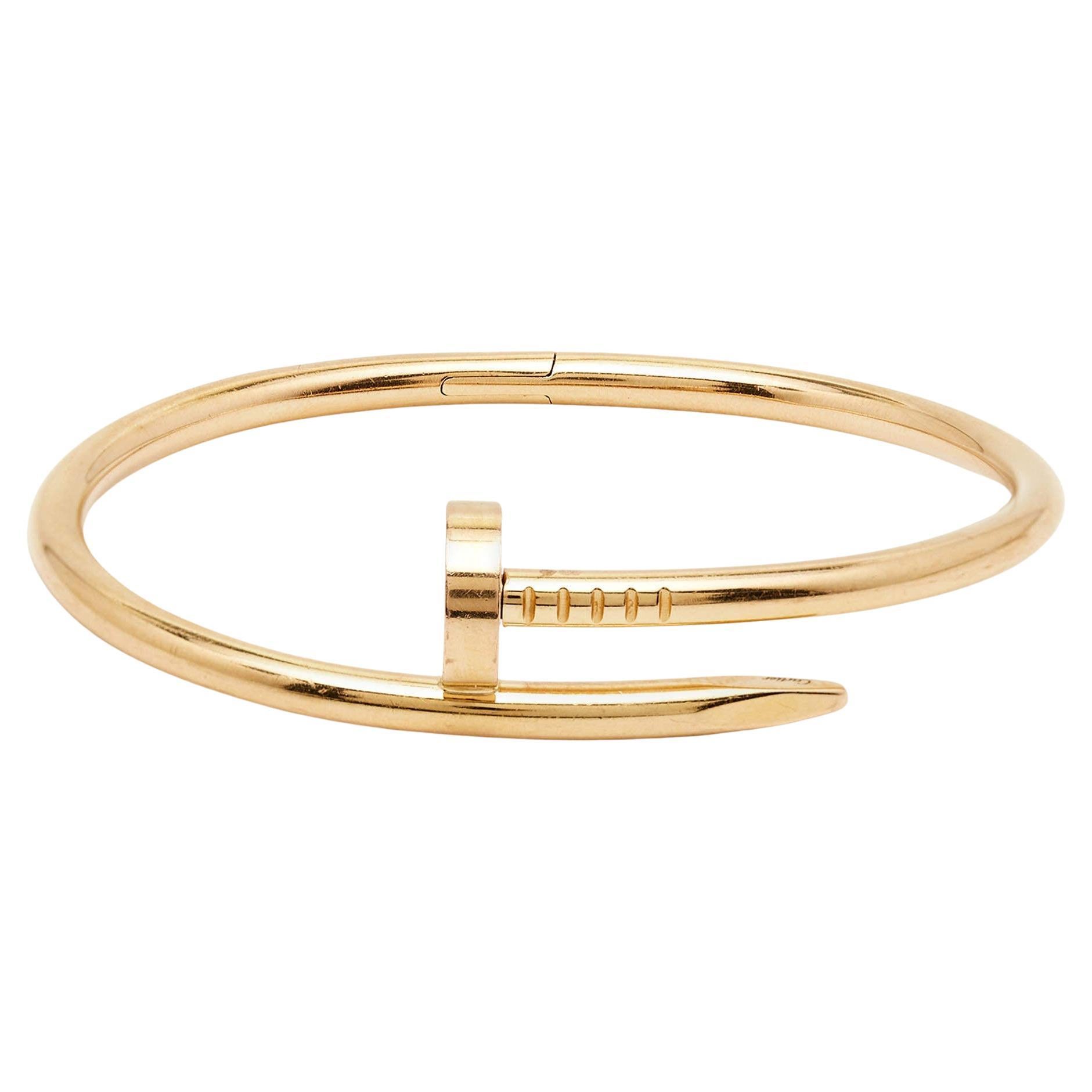 Cartier Juste Un Clou 18k Rose Gold Bracelet 16 For Sale