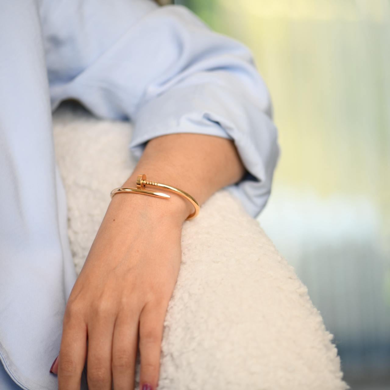 Cartier Juste un Clou Pulsera Oro Rosa 18K Talla 16 en Excelente estado para la venta en Banbury, GB