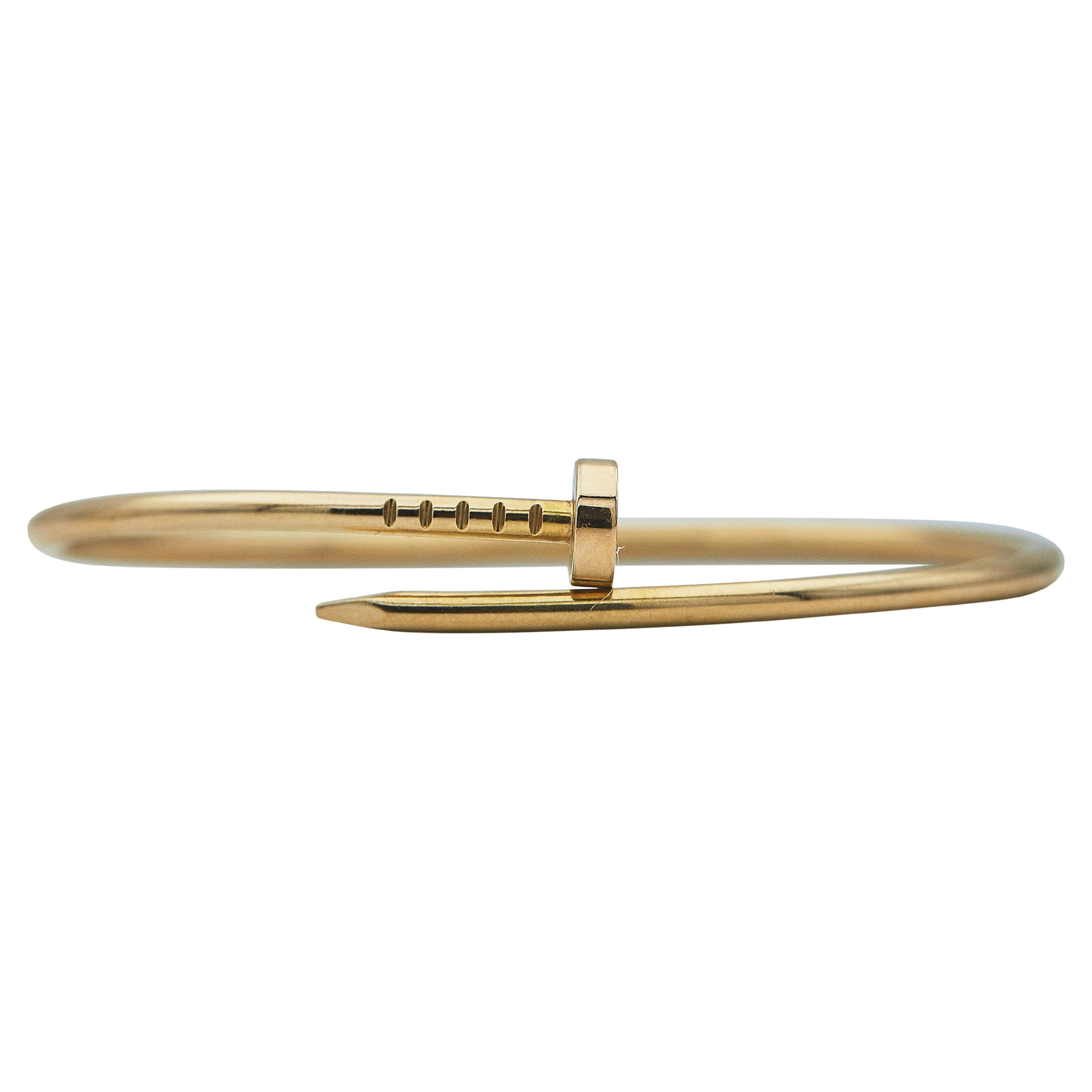 Cartier Juste un Clou 18K Rose Gold Bracelet Small Model Size 17