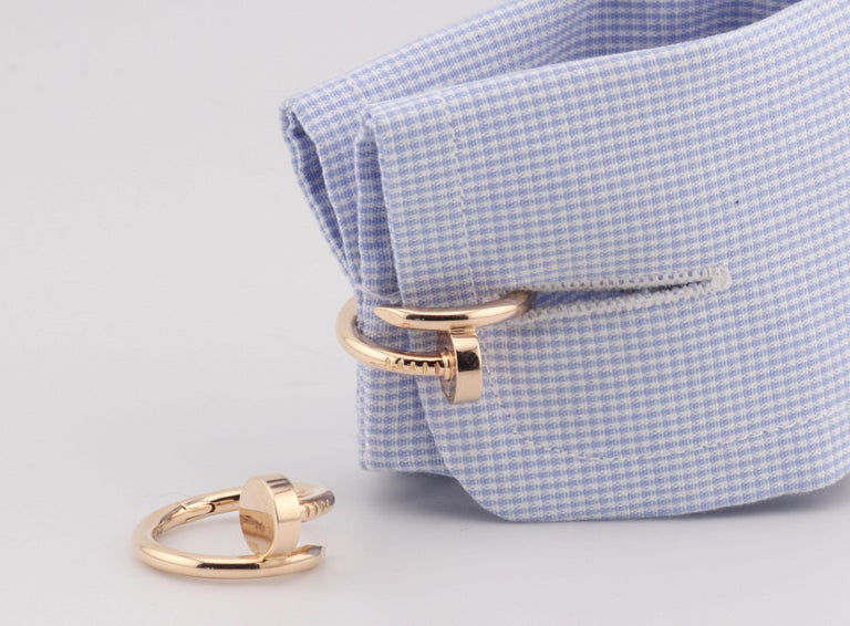 Cartier Juste Un Clou 18K Rose Gold Cufflinks For Sale at 1stDibs