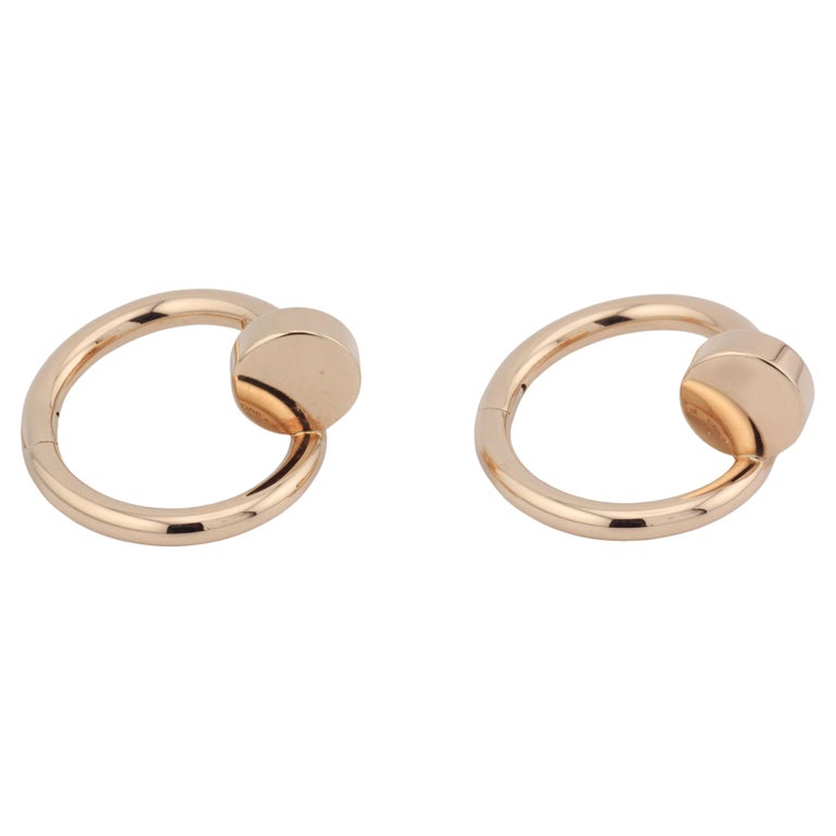 Cartier Juste Un Clou 18K Rose Gold Cufflinks For Sale at 1stDibs