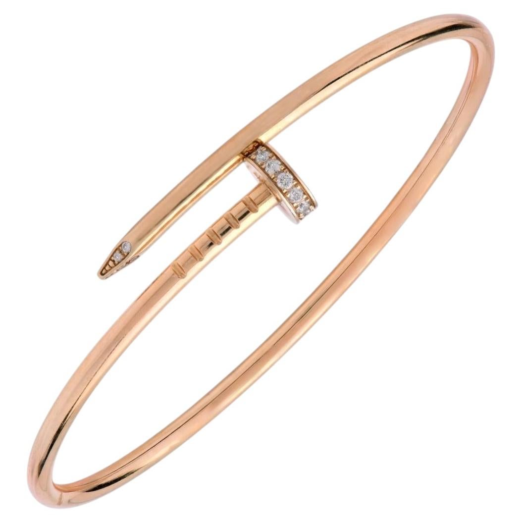 Cartier Juste un Clou 18K Rose Gold Diamond Bracelet 16 Small Model Papers