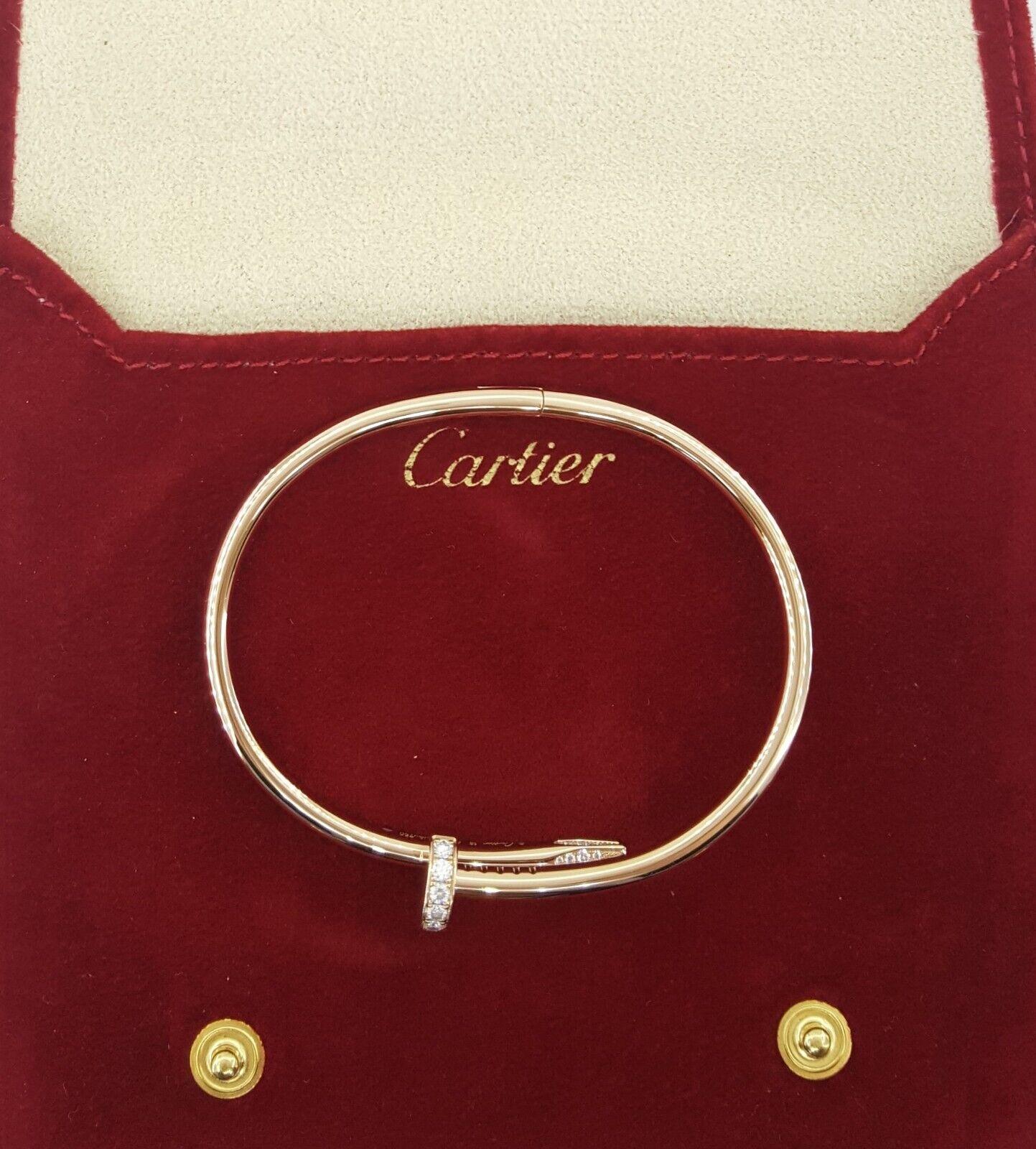 Contemporary Cartier Juste Un Clou 18K Rose Gold Diamond Bracelet For Sale