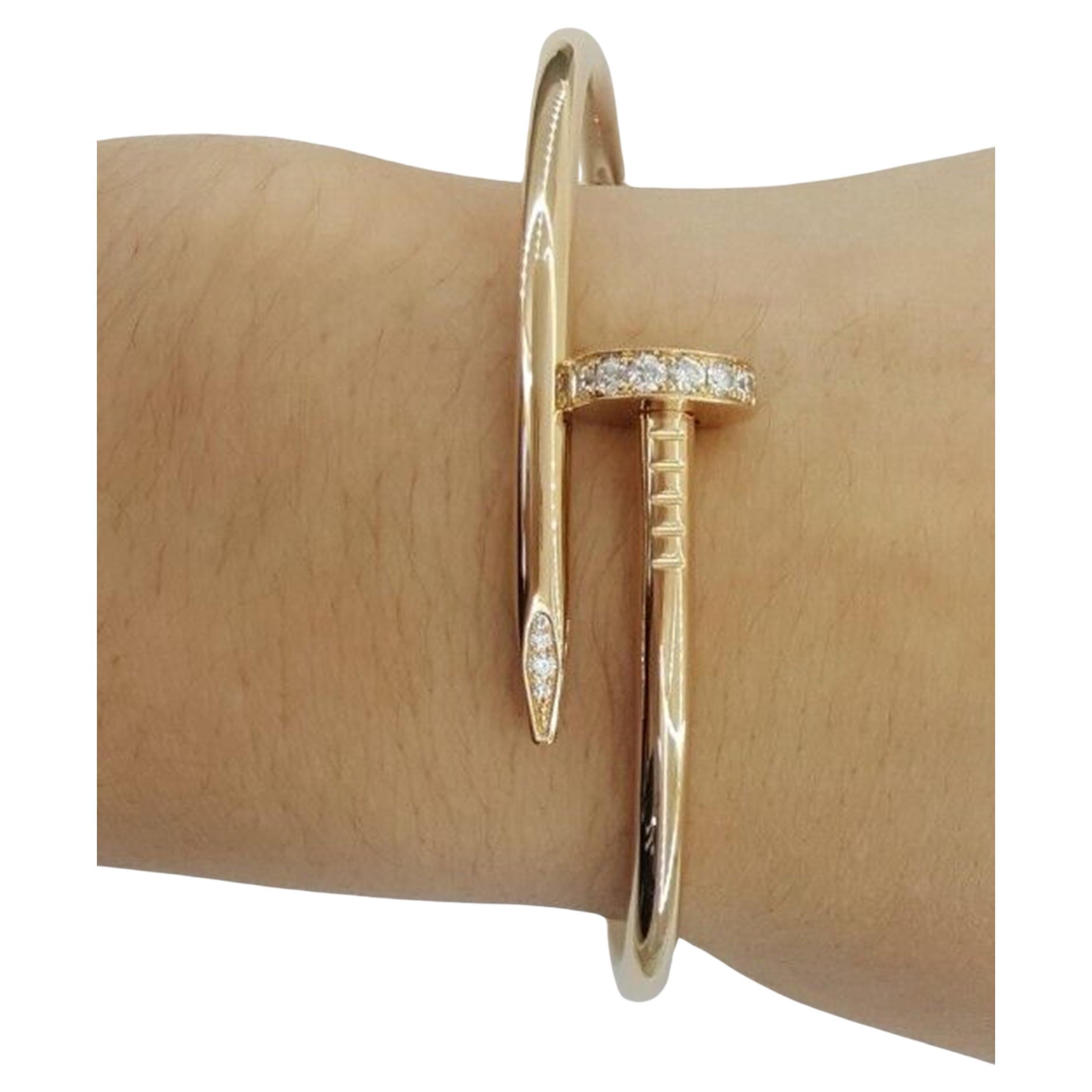 Cartier Juste Un Clou 18K Rose Gold Diamond Bracelet For Sale