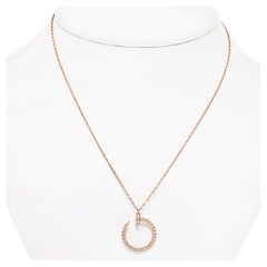 Vintage Cartier Juste Un Clou 18k Rose Gold Juste Un Clou Pave Diamond Pendant Necklace