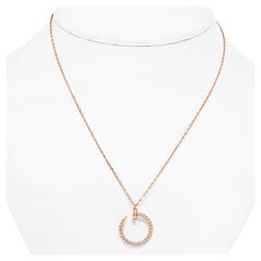 Cartier, collier pendentif Juste Un Clou en or rose 18 carats avec diamants pavés