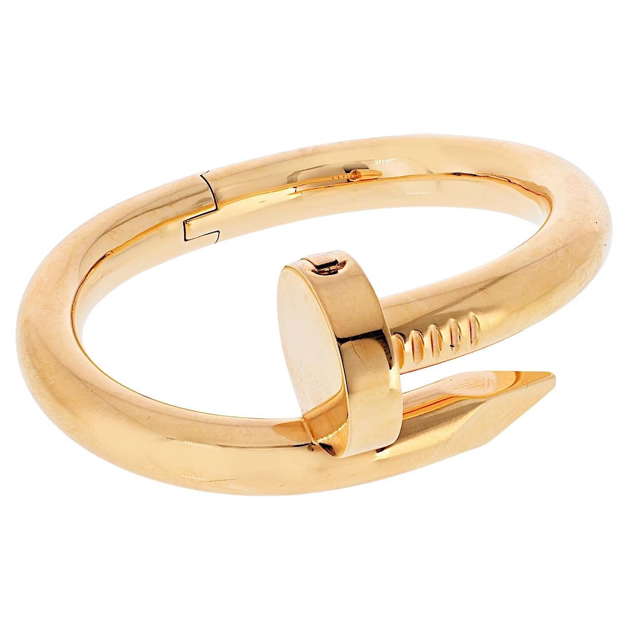 Cartier Juste Un Clou 18K Rose Gold Large Model Size 15 With Paperwork For Sale