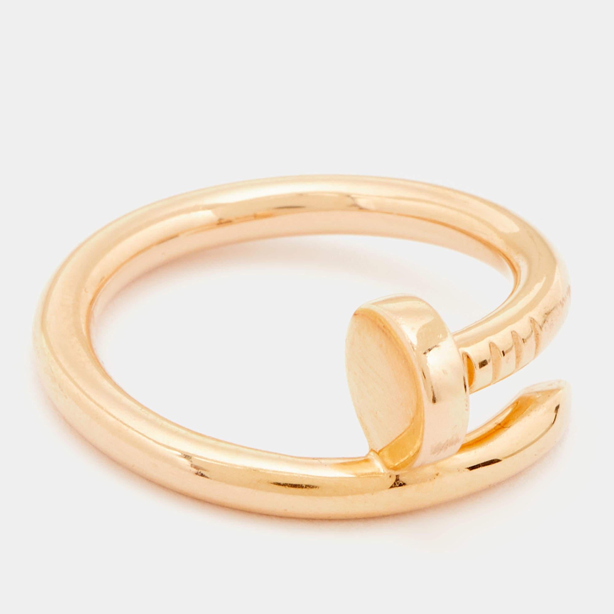 Cartier Juste Un Clou 18k Rose Gold Ring Size 56 at 1stDibs 56