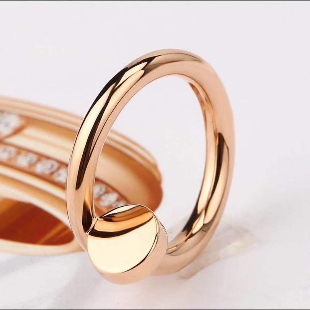 Cartier Juste UN Clou 18K Rose Gold Ring B4092500 size 58 In Excellent Condition In Banbury, GB