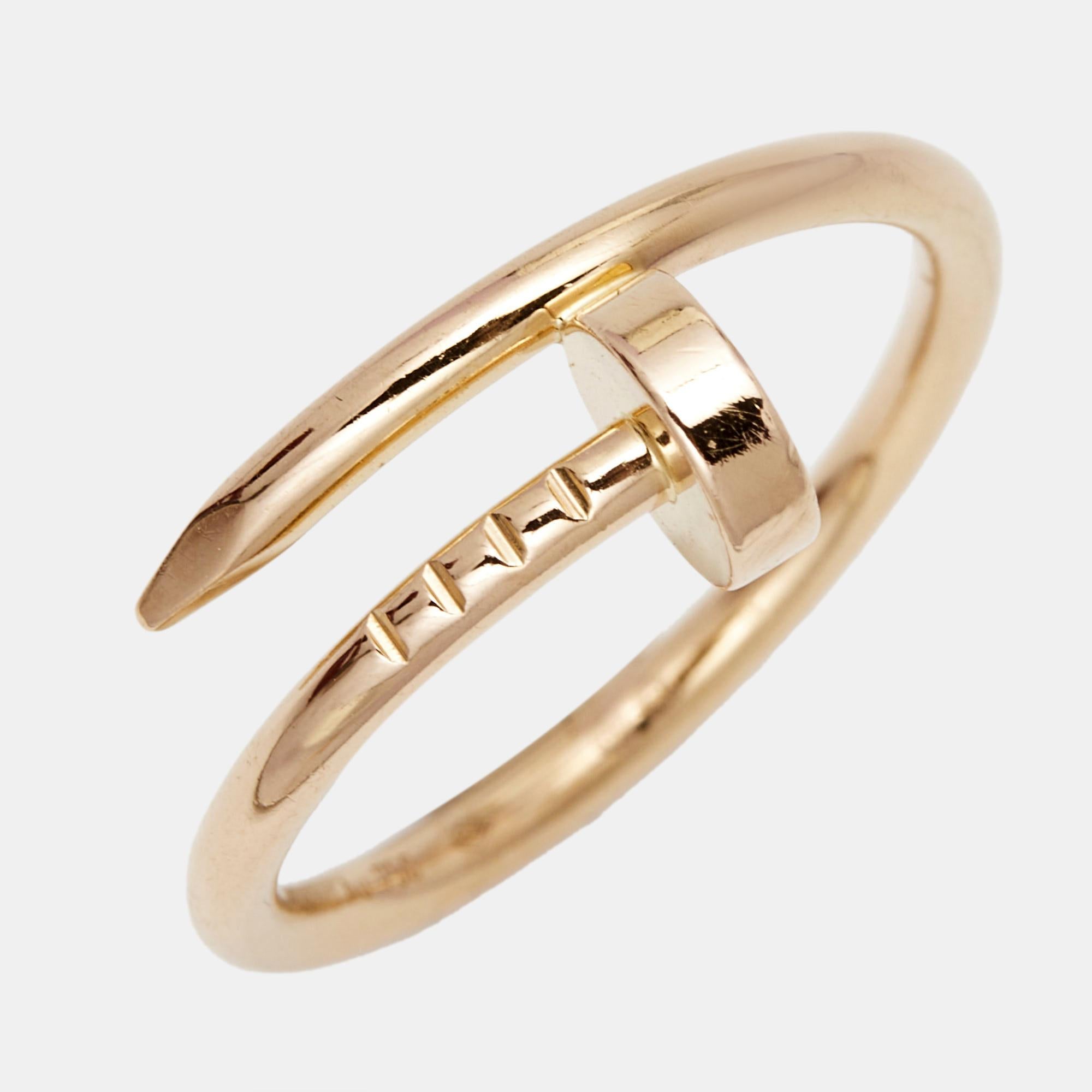 Cartier Juste Un Clou 18k Rose Gold Small Model Ring Size 52 1