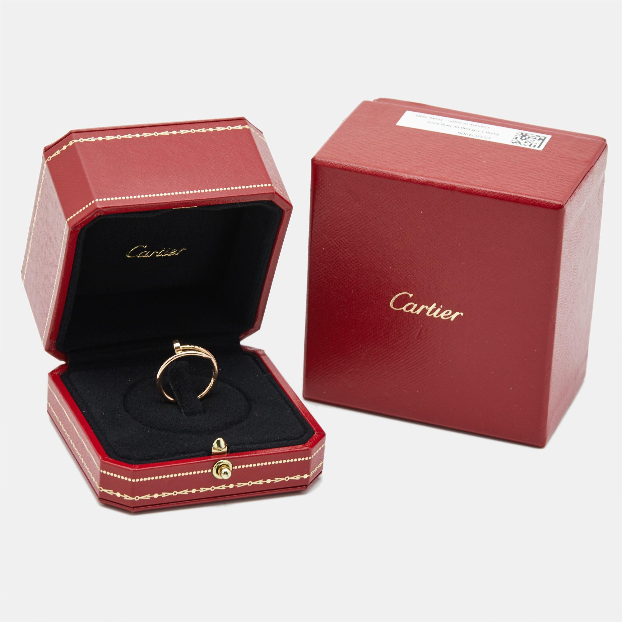 Cartier Juste Un Clou Or Rose 18k Bague Petit Modèle Taille 52 en vente 3