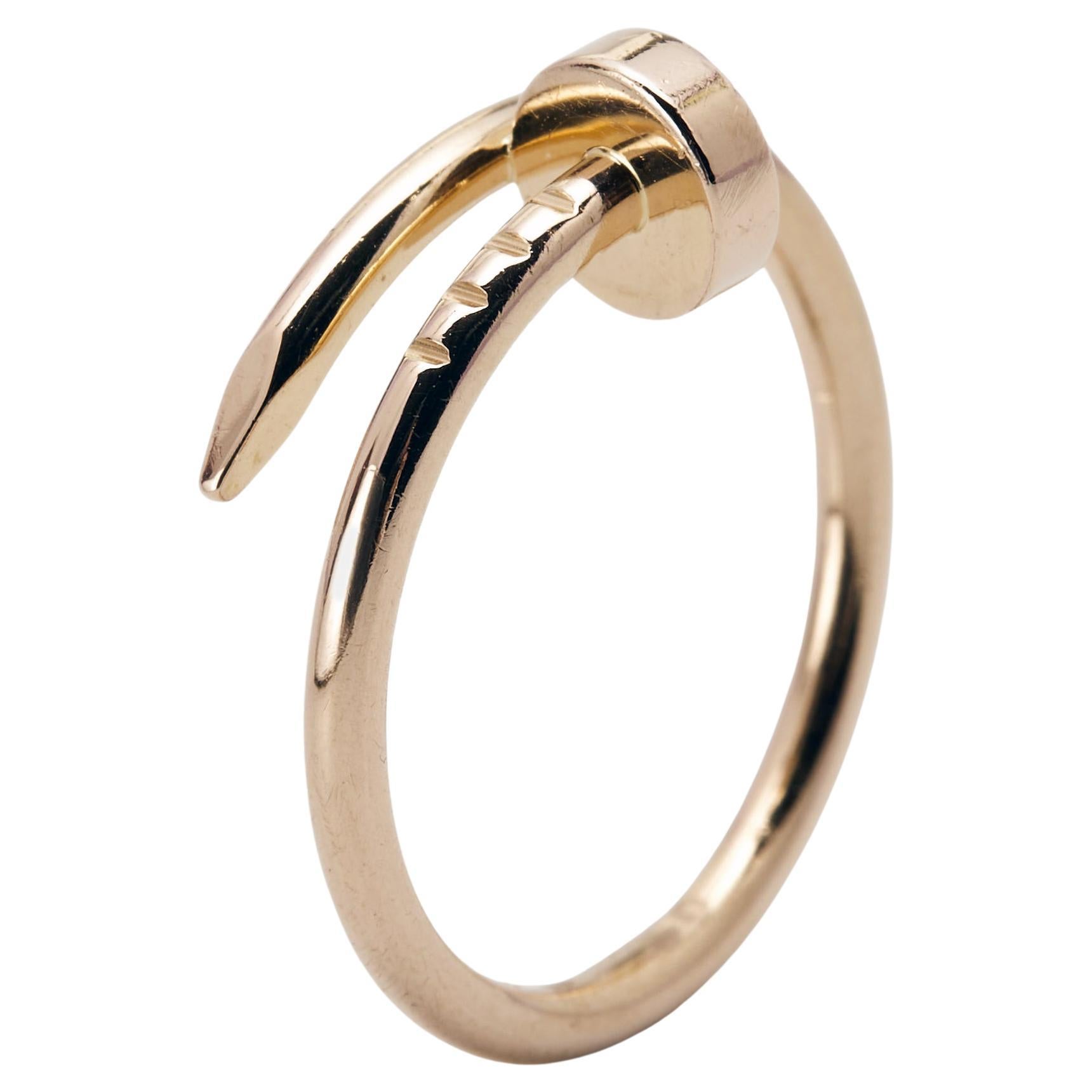 Cartier Juste Un Clou 18k Rose Gold Small Model Ring Size 52 For Sale