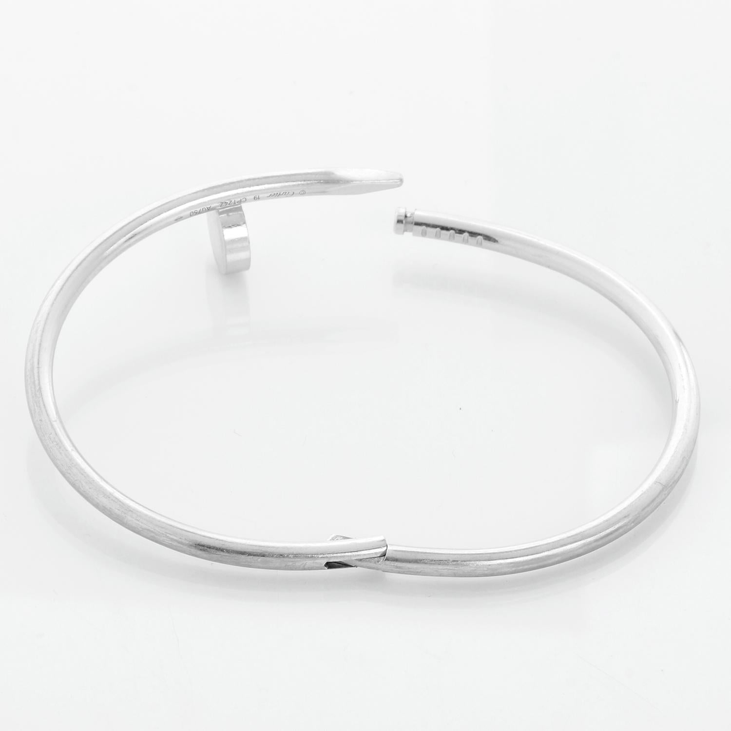 Cartier Juste un Clou 18k White Gold Bracelet Size 19 Ref. CRB6048319 en Excelente estado para la venta en Dallas, TX