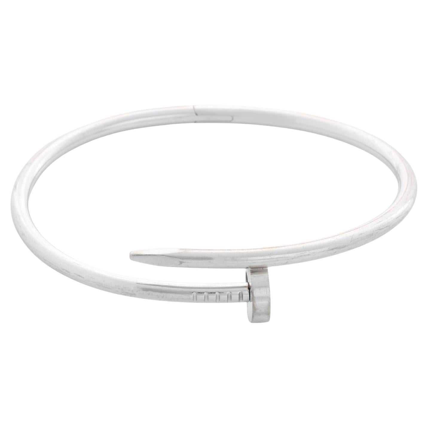 Cartier Juste un Clou 18k White Gold Bracelet Size 19 Ref. CRB6048319