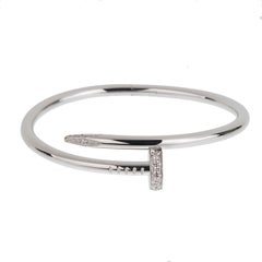 Cartier Juste un Clou 18K White Gold Classic Bracelet with Diamonds, Size 15