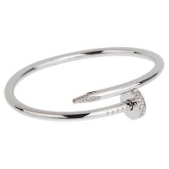 Cartier Juste un Clou 18K White Gold Classic Bracelet with Diamonds, Size 15