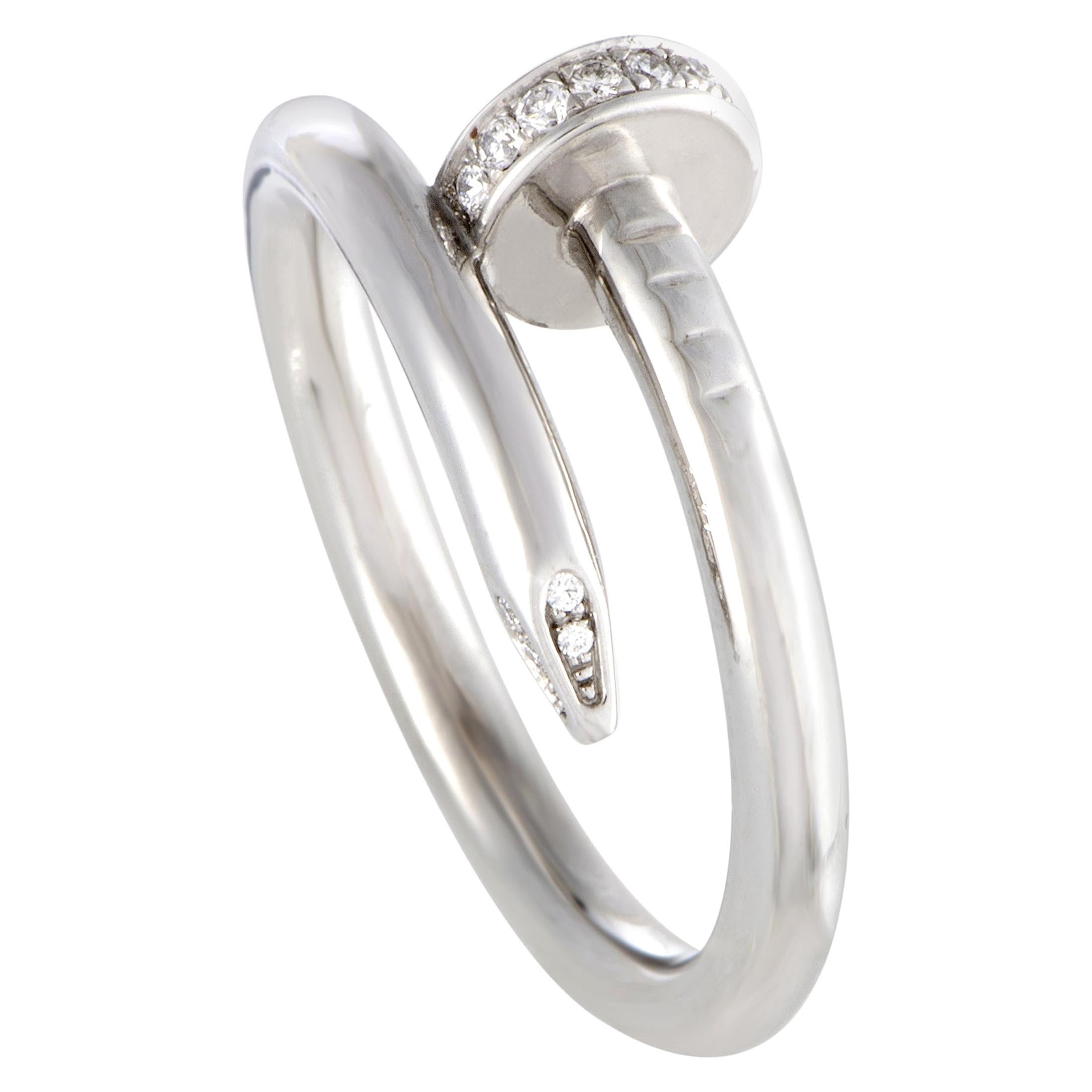 cartier white gold nail ring