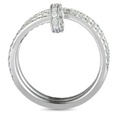 Cartier Juste un Clou 18 Karat White Gold Diamond Pave Coil Ring