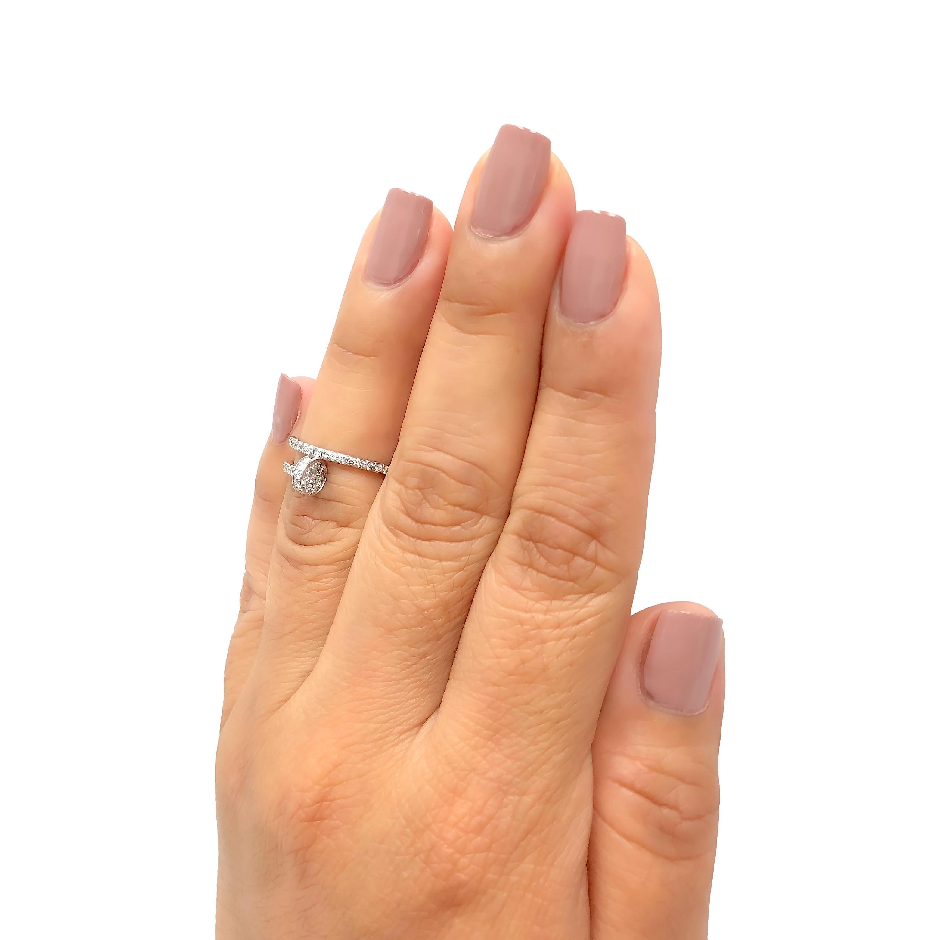 Cartier Juste Un Clou 18K White Gold Pave Diamond Ring Size EU48/US4.5 1