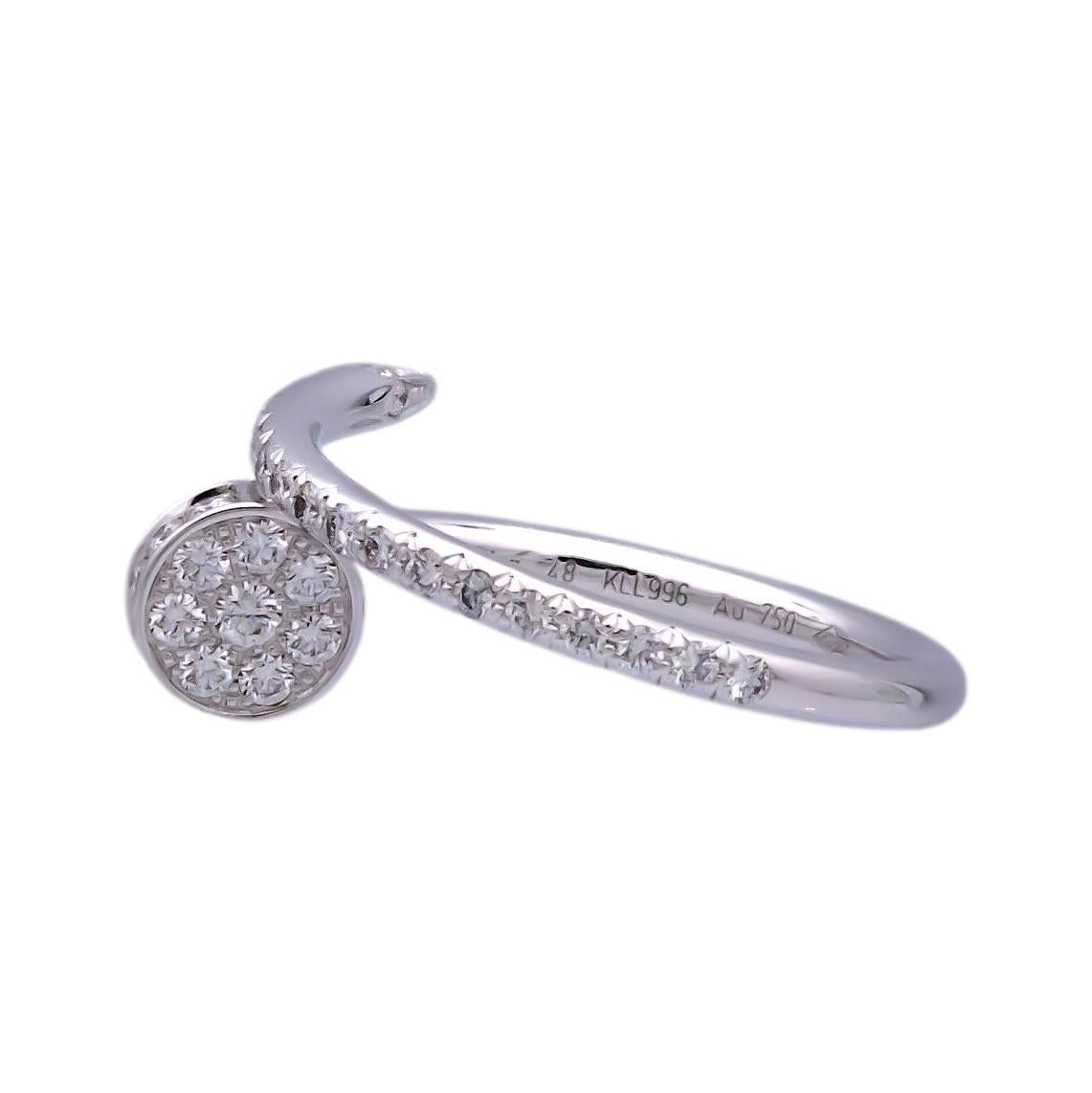 Modern Cartier Juste Un Clou 18K White Gold Pave Diamond Ring Size EU48/US4.5 For Sale