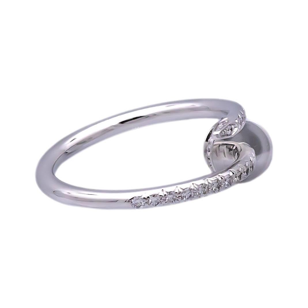 Bague Cartier Juste Un Clou en or blanc 18 carats pavé de diamants taille EU48/US4,5 en vente 2