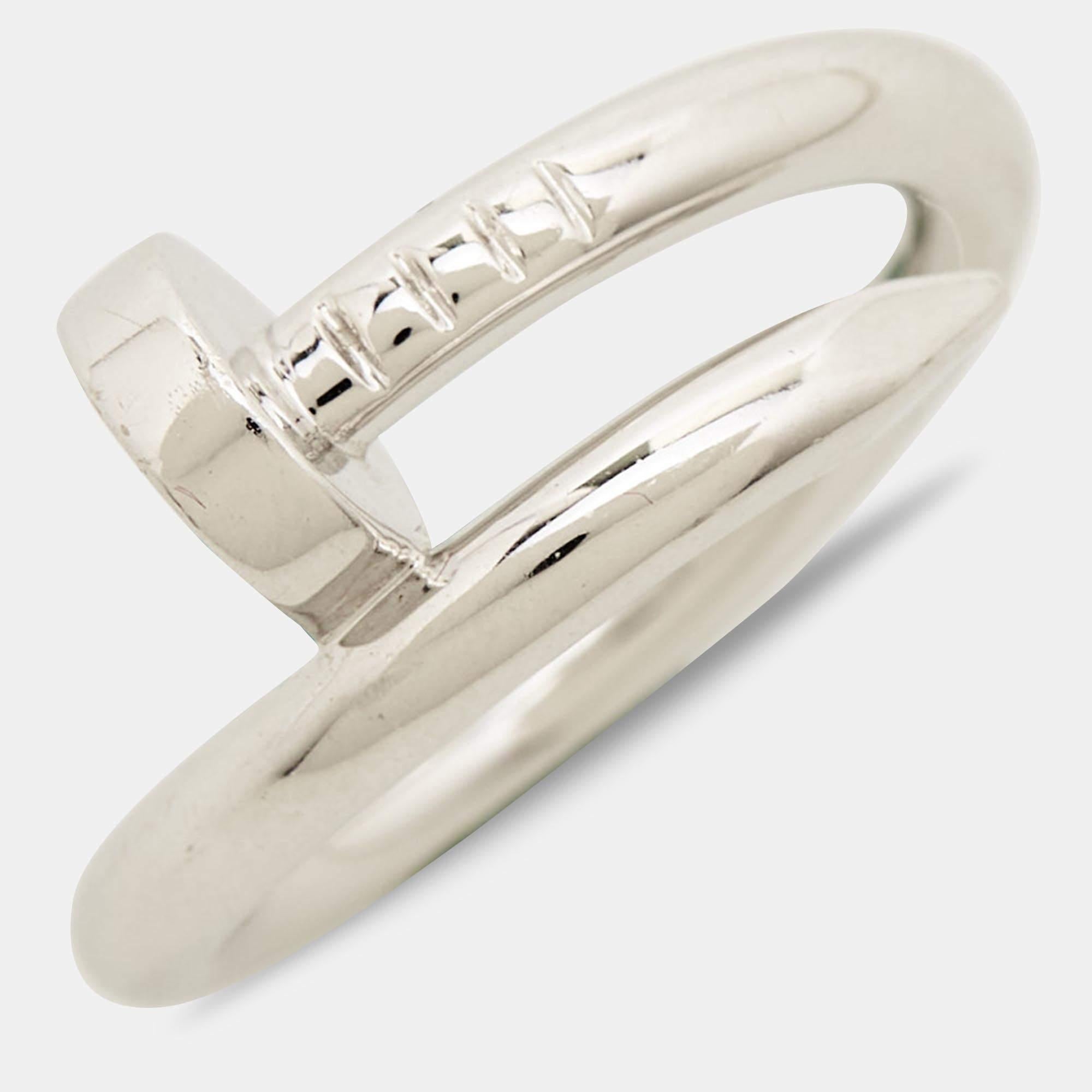 Cartier Juste un Clou 18K White Gold Ring Size 51 2