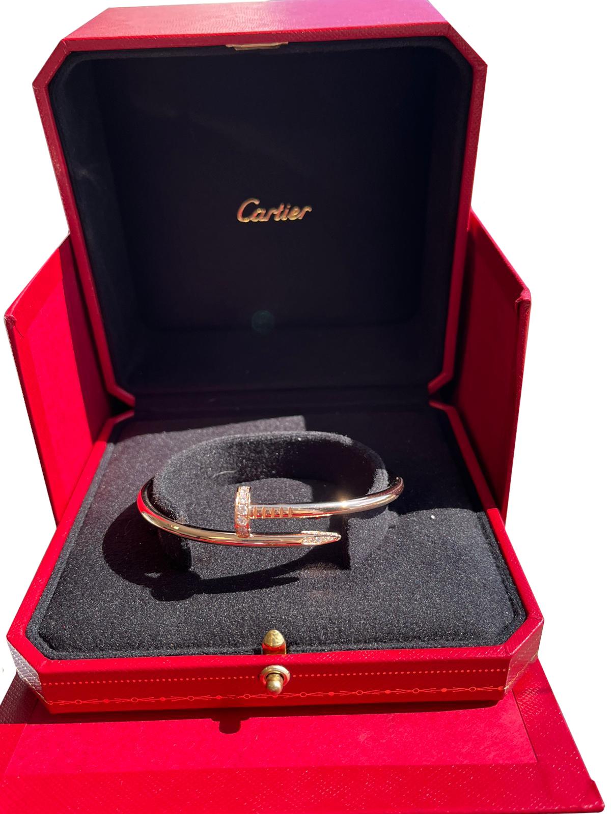 Cartier Juste Un Clou 18k Yellow Gold 0.58ct 32 Brilliant-Cut Diamonds Bracelet For Sale 3