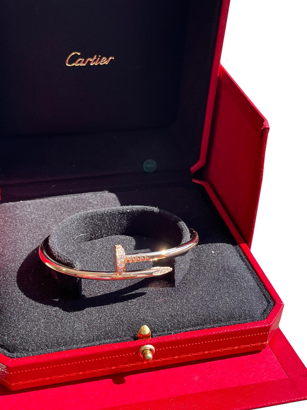 Cartier Juste Un Clou 18k Yellow Gold 0.58ct 32 Brilliant-Cut Diamonds Bracelet For Sale 4