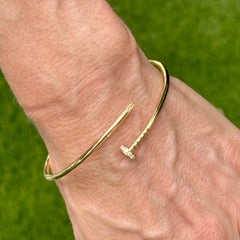 Cartier Juste Un Clou 18K Yellow Gold Bracelet Diamond Accents Sz 18 Small Model