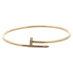 Cartier Juste Un Clou 18K Yellow Gold Bracelet Diamond Accents Sz 18 Small Model